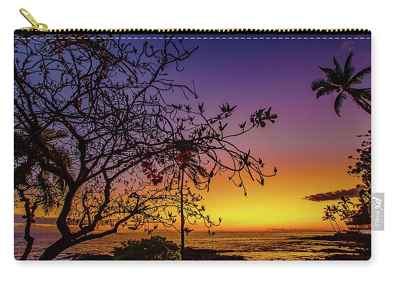 Hawaii Zip Pouch featuring the photograph After Sunset Colors #1 by John Bauer
