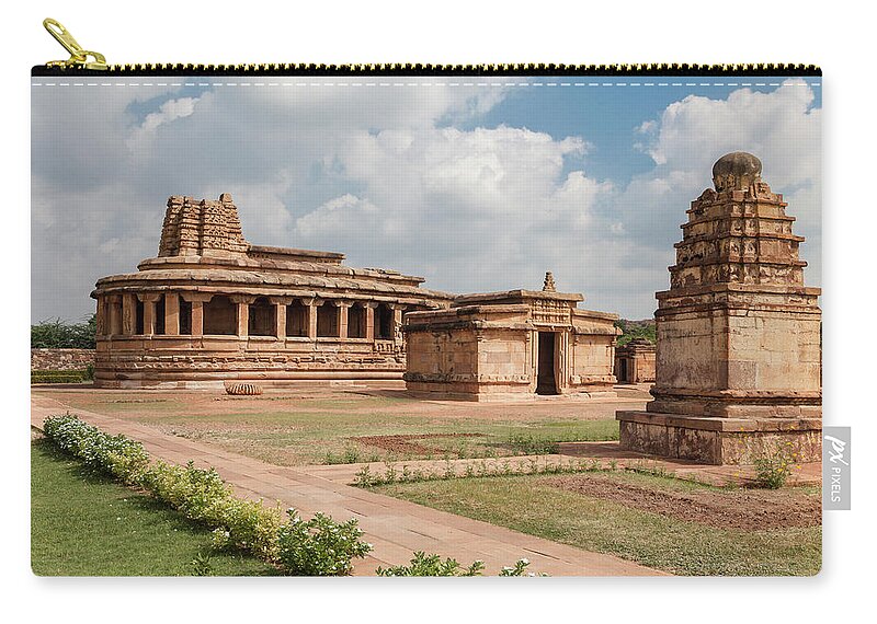 Aihole Zip Pouch featuring the photograph Aihole,Durga Temple #1 by Maria Heyens