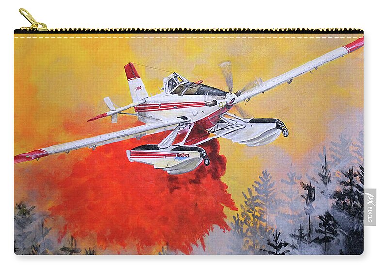 Air Tractor Carry-all Pouch featuring the painting Air Tractor 802 Fire Boss by Karl Wagner