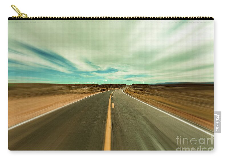 Arizona Carry-all Pouch featuring the photograph Arizona Desert Highway by Raul Rodriguez