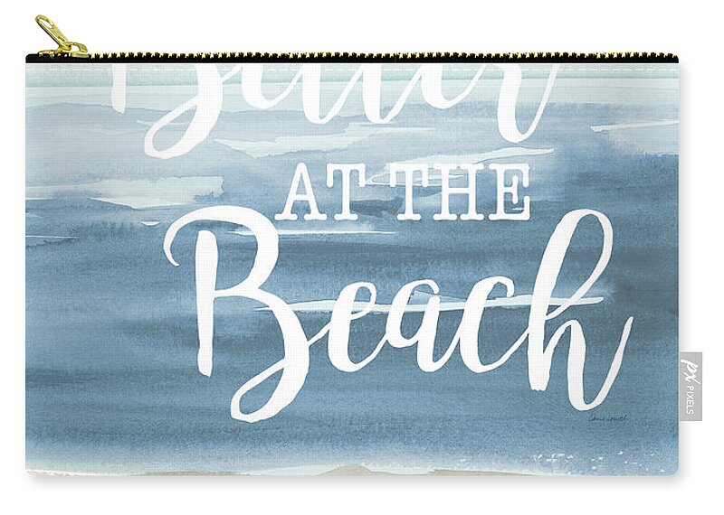 Beach Carry-all Pouch featuring the painting At The Beach by Lanie Loreth