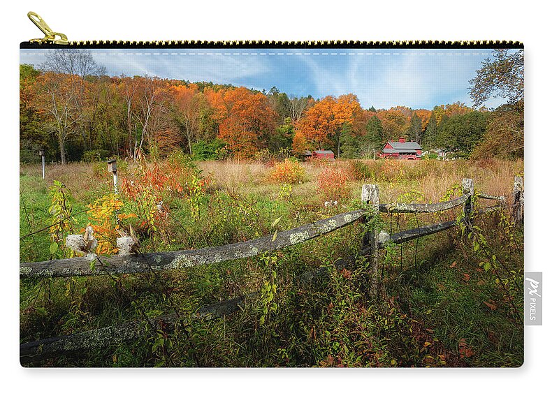 New England Fall Foliage Zip Pouch featuring the photograph Autumn Country #1 by Bill Wakeley