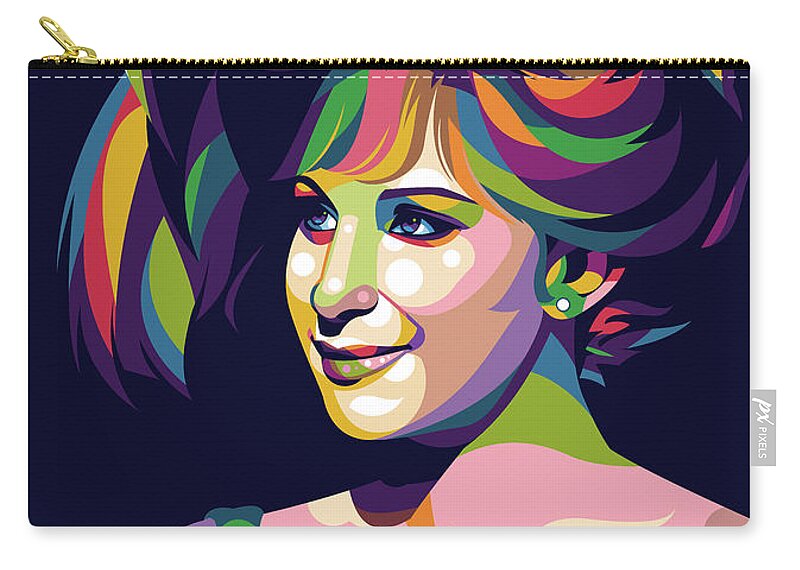 Barbra Carry-all Pouch featuring the digital art Barbra Streisand in Hello Dolly by Stars on Art