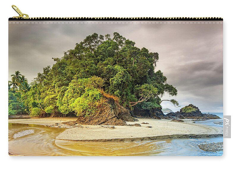Estock Zip Pouch featuring the digital art Beach In Costa Rica #1 by Pietro Canali