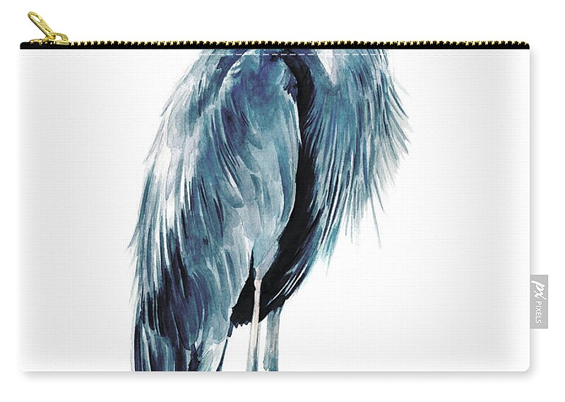 Coastal Zip Pouch featuring the painting Blue Blue Heron I #1 by Jennifer Paxton Parker