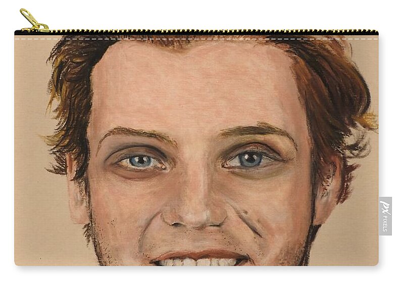 Nhl Zip Pouch featuring the pastel Bobby Ryan Altered by Betty-Anne McDonald