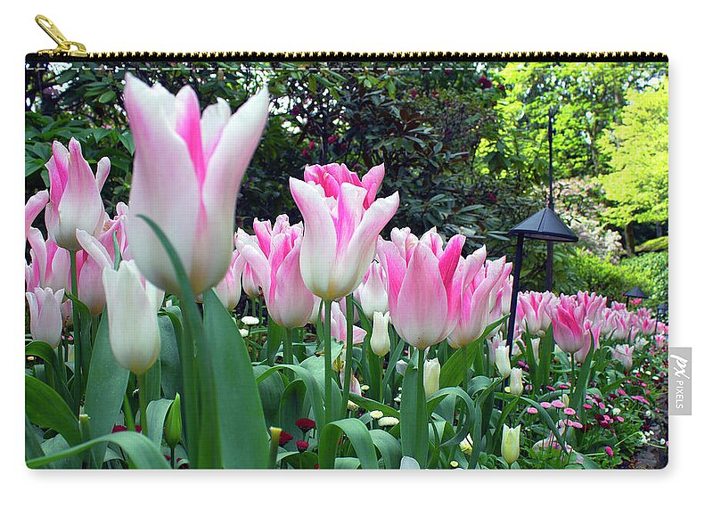 Butchart Zip Pouch featuring the photograph Butchart Gardens - 1 by Rik Carlson