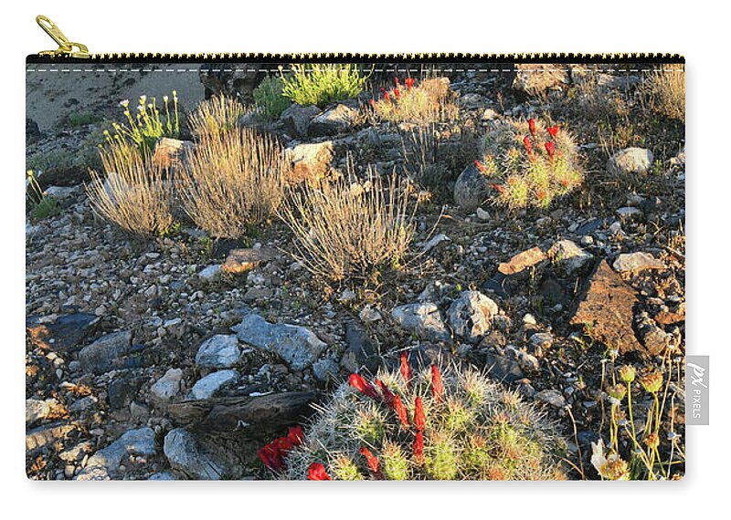 Ruby Mountain Zip Pouch featuring the photograph Cacti Bloom on Ruby Mountain #1 by Ray Mathis
