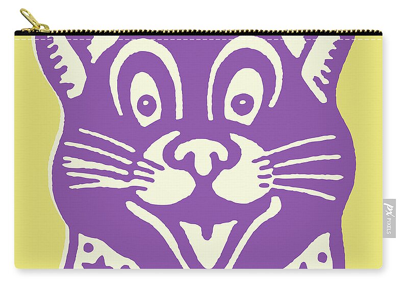 Animal Zip Pouch featuring the drawing Cat Mask #1 by CSA Images