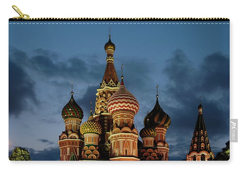 Built Structure Zip Pouch featuring the photograph Cathedral Of Saint Basil The Blessed In #1 by Izzet Keribar