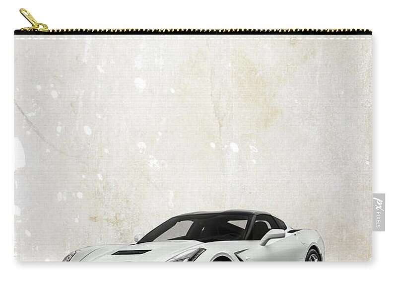 Corvette Zip Pouch featuring the digital art Chevrolet Corvette by Airpower Art