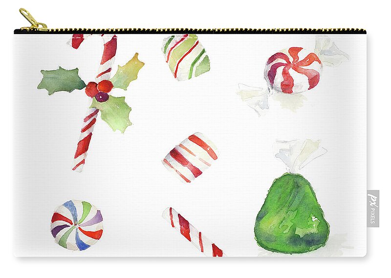 Christmas Carry-all Pouch featuring the painting Christmas Candies by Lanie Loreth