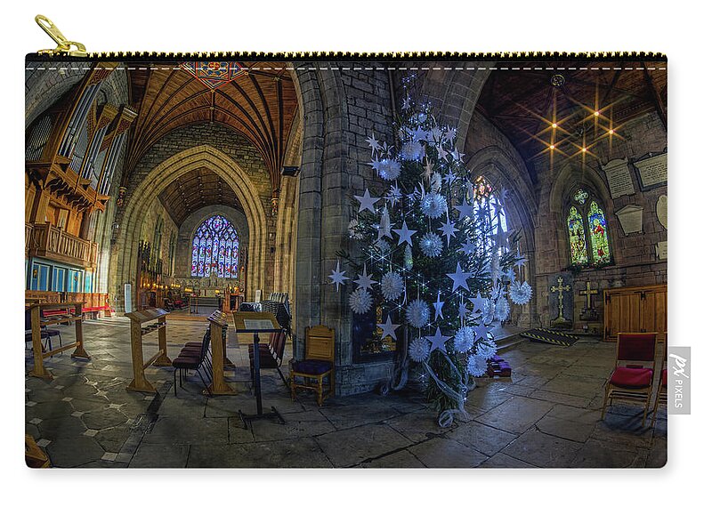 Church Zip Pouch featuring the photograph Christmas Cathedral #1 by Ian Mitchell