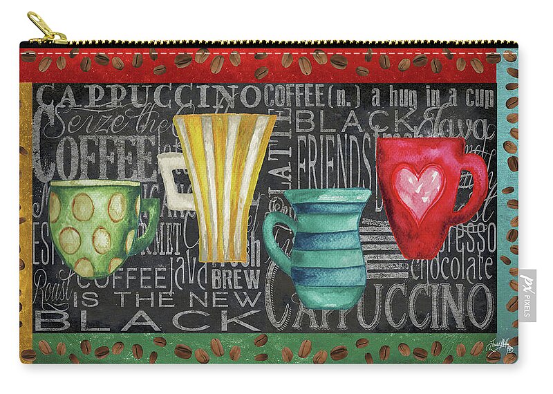Coffee Carry-all Pouch featuring the painting Coffee Of The Day by Elizabeth Medley