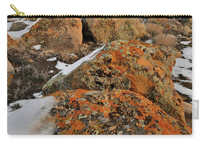 Book Cliffs Zip Pouch featuring the photograph Colorful Boulders of the Book Cliffs #1 by Ray Mathis