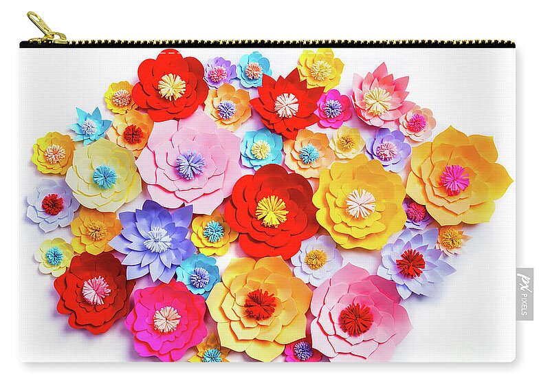 Colorful handmade paper flowers background Carry-all Pouch by Michal  Bednarek - Pixels