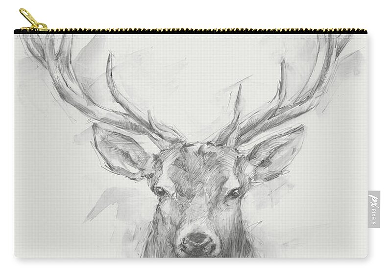 Western Zip Pouch featuring the painting Contemporary Elk Sketch I by Ethan Harper