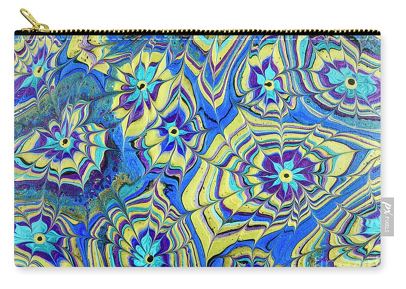 Poured Acrylics Carry-all Pouch featuring the painting Mutliverse Web by Lucy Arnold