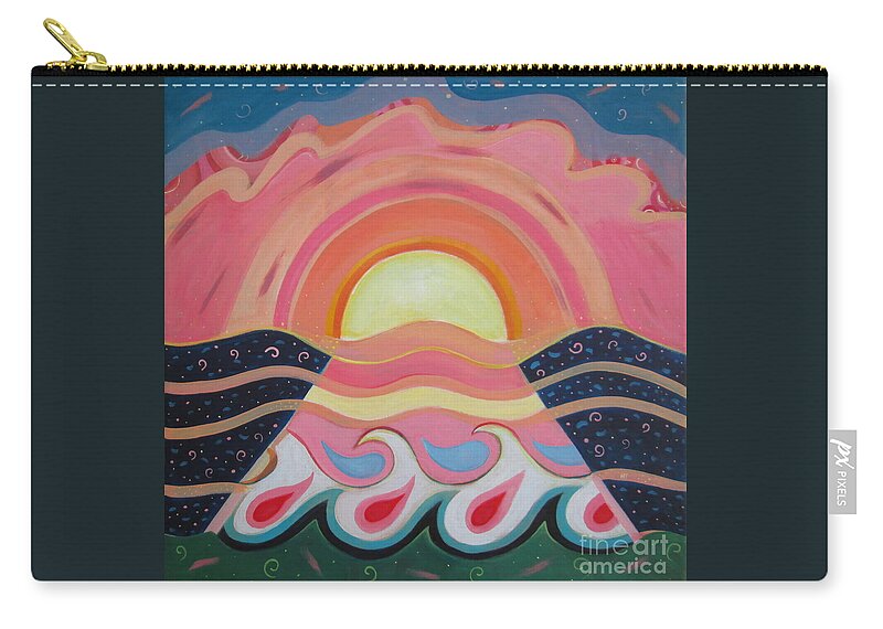 Creating Unity By Helena Tiainen Carry-all Pouch featuring the painting Creating Unity by Helena Tiainen