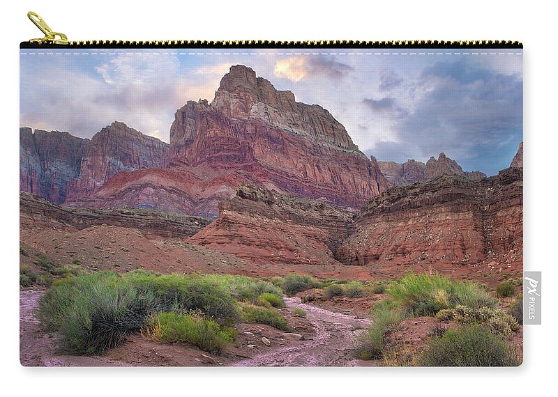 00574850 Zip Pouch featuring the photograph Desert And Cliffs, Vermilion Cliffs by Tim Fitzharris