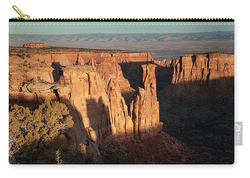 Outdoors Zip Pouch featuring the photograph Early Morning Cliffs And Canyons In #1 by Milehightraveler