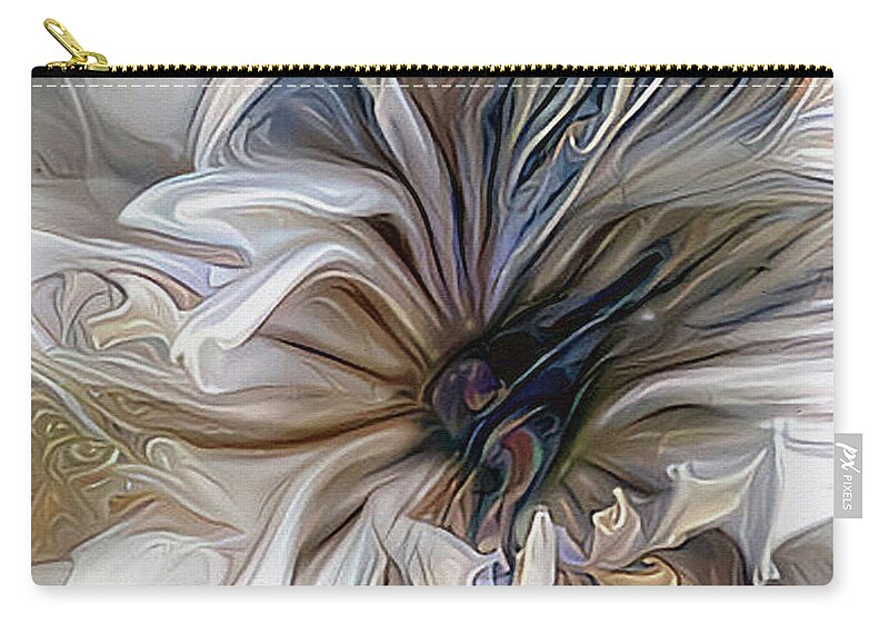 Nature Zip Pouch featuring the mixed media Flower Fantasy #1 by Klara Acel