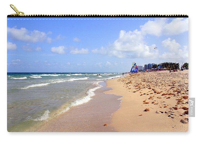 Water's Edge Zip Pouch featuring the photograph Fort Lauderdale #1 by J.castro