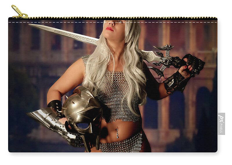 Gladiator Zip Pouch featuring the photograph Gladiator #1 by Jon Volden