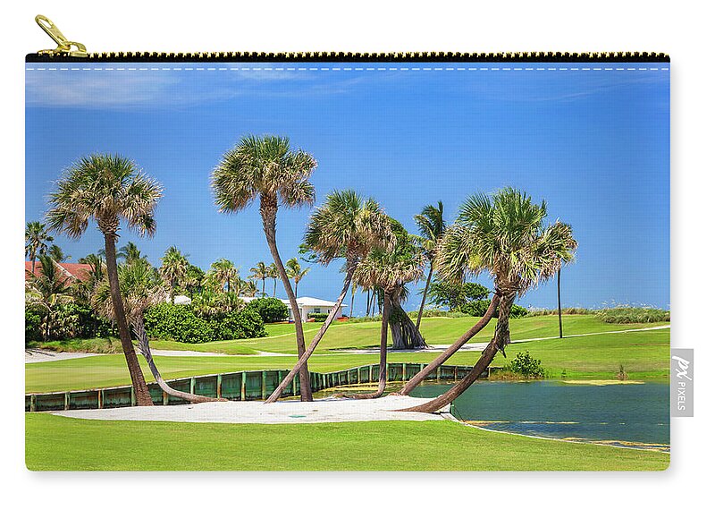 Estock Zip Pouch featuring the digital art Golf Course #1 by Lumiere