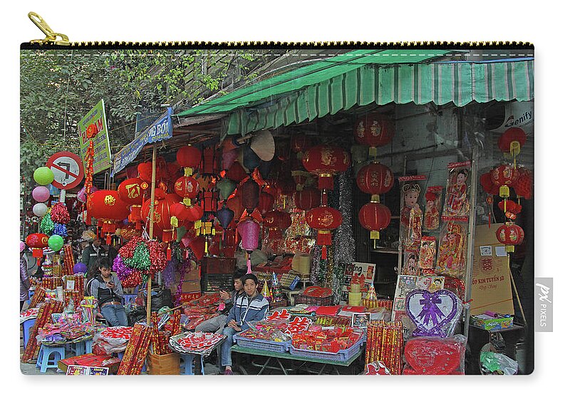 Hanoi Zip Pouch featuring the photograph Hanoi, Viet Nam #2 by Richard Krebs