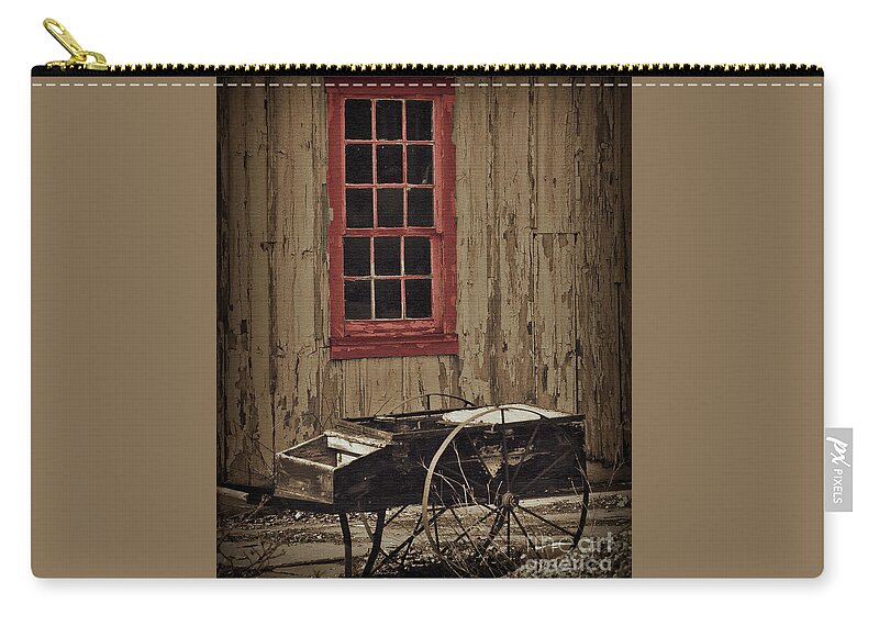 Farm Zip Pouch featuring the digital art Hay Cart by Kirt Tisdale
