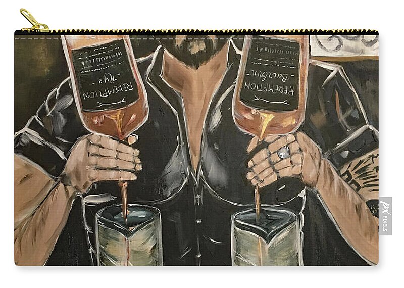 Bartender Carry-all Pouch featuring the painting He's Crafty featuring Mark by Roxy Rich