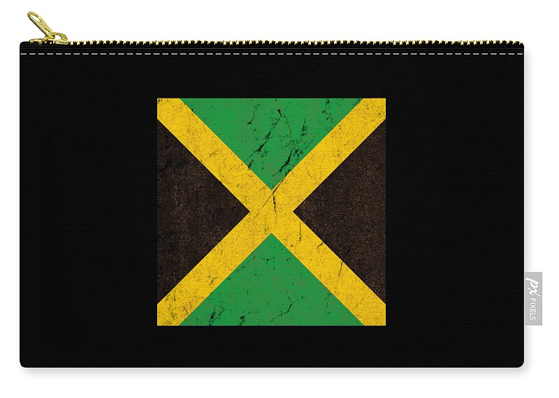 Cool Zip Pouch featuring the digital art Jamaica Flag #1 by Flippin Sweet Gear