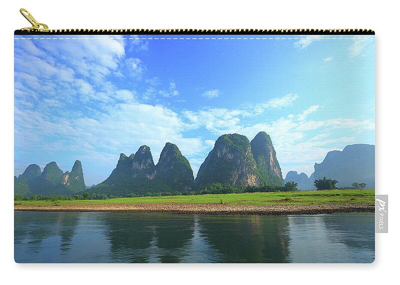 Yangshuo Zip Pouch featuring the photograph Li River #1 by Bihaibo