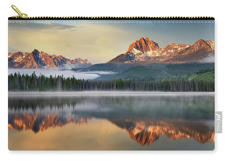 Scenics Carry-all Pouch featuring the photograph Little Redfish Lake, Sawtooth Mountains by Alan Majchrowicz