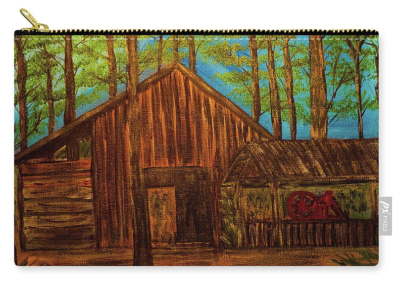 Lowe Carry-all Pouch featuring the photograph Lowe Barn by Randy Sylvia
