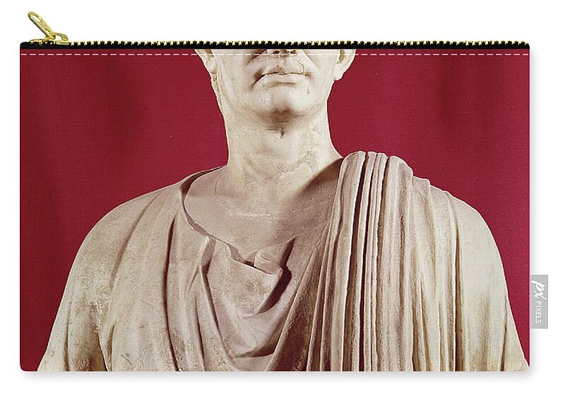 Lucius Cornelius Sulla Zip Pouch featuring the sculpture Lucius Cornelius Sulla Orating, Detail by Roman School