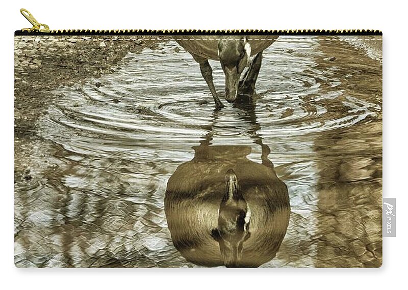 Geese Zip Pouch featuring the photograph Mirror Mirror by Cate Franklyn