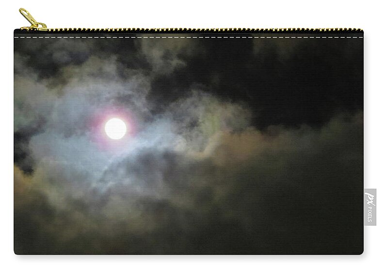Moon Zip Pouch featuring the photograph Moody Moon #1 by Linda Stern