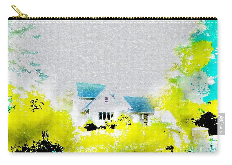 Home Zip Pouch featuring the digital art Mountain Home In Spring by Frank Bright