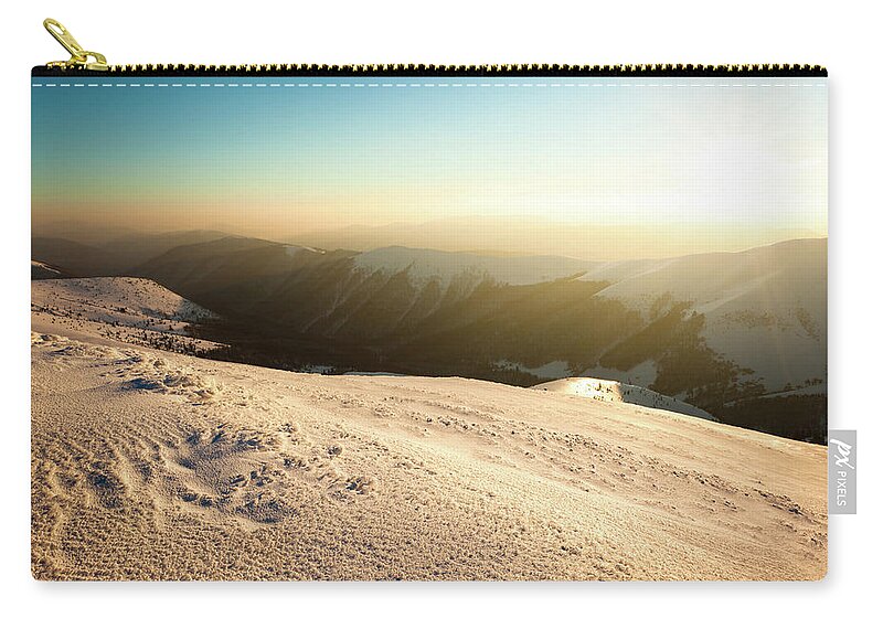 Cool Attitude Zip Pouch featuring the photograph Mountain Sunshine #1 by Yourapechkin
