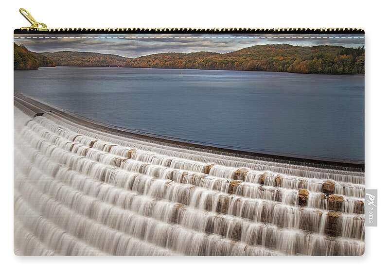 Croton Dam Zip Pouch featuring the photograph New Croton Dam by Susan Candelario