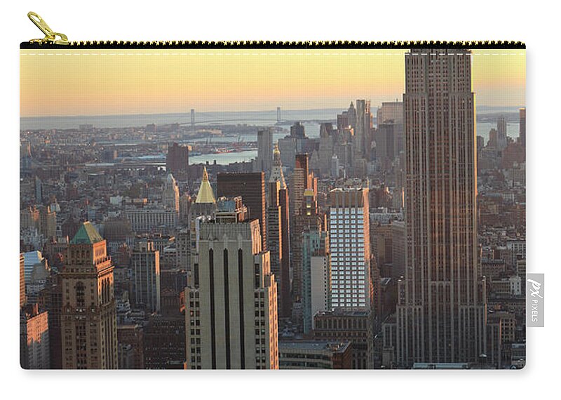 Panoramic Zip Pouch featuring the photograph New York - Empire State Building #1 by Btrenkel