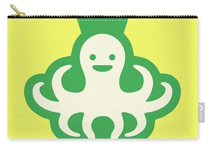 Animal Zip Pouch featuring the drawing Octopus Wearing a Crown #1 by CSA Images