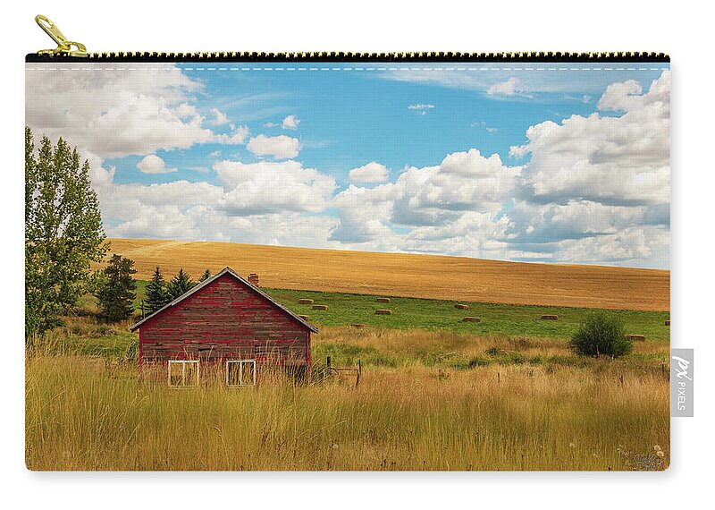 Landscapes Zip Pouch featuring the photograph Old Red Paint #1 by Claude Dalley