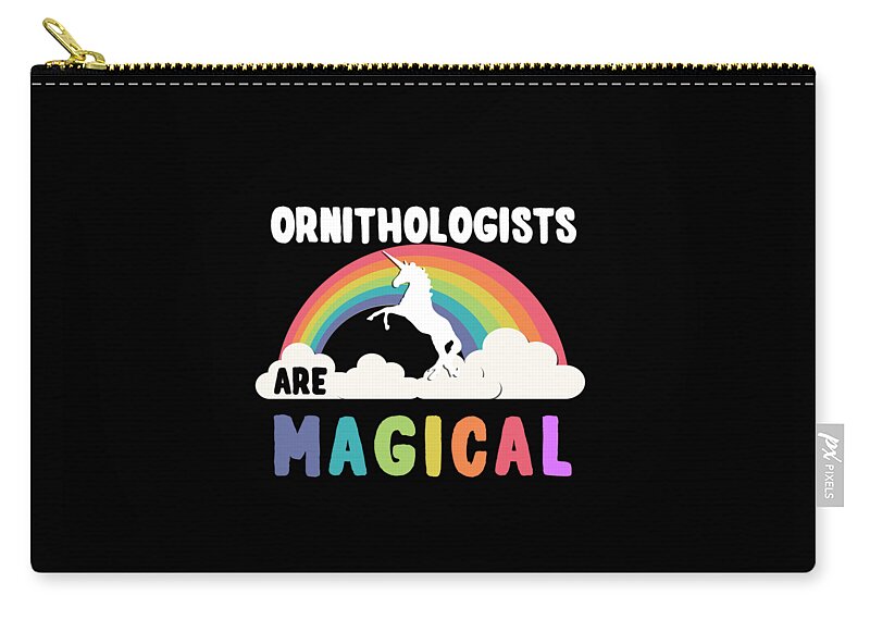 Unicorn Zip Pouch featuring the digital art Ornithologists Are Magical #1 by Flippin Sweet Gear