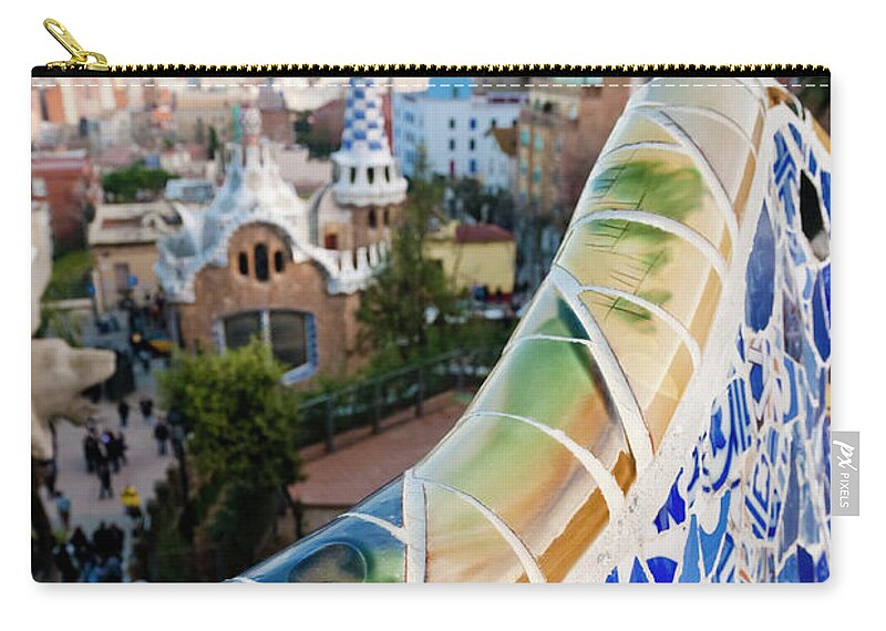Unesco Zip Pouch featuring the photograph Parc Guell, Barcelona #1 by Mauro grigollo