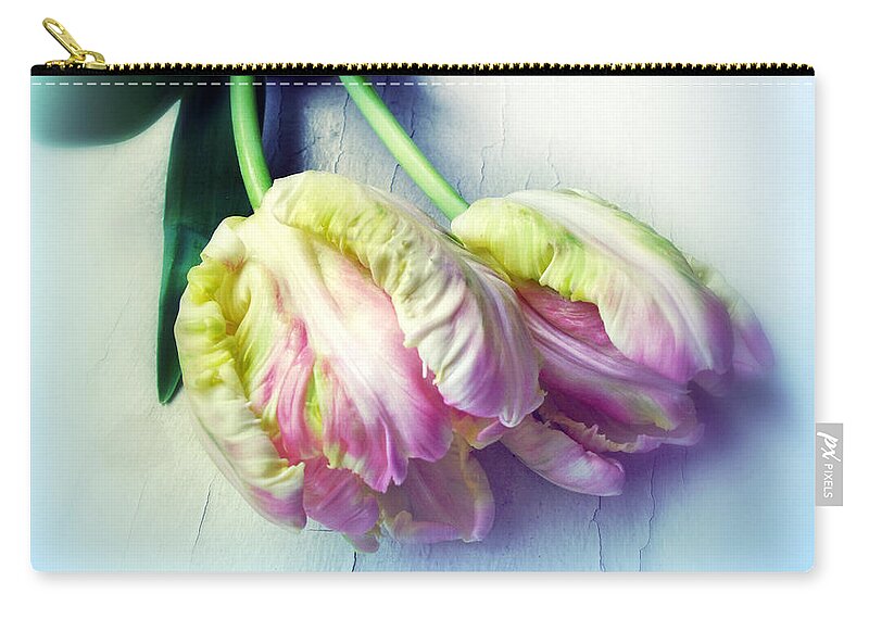 Flowers Zip Pouch featuring the photograph Pastel Petals #2 by Jessica Jenney