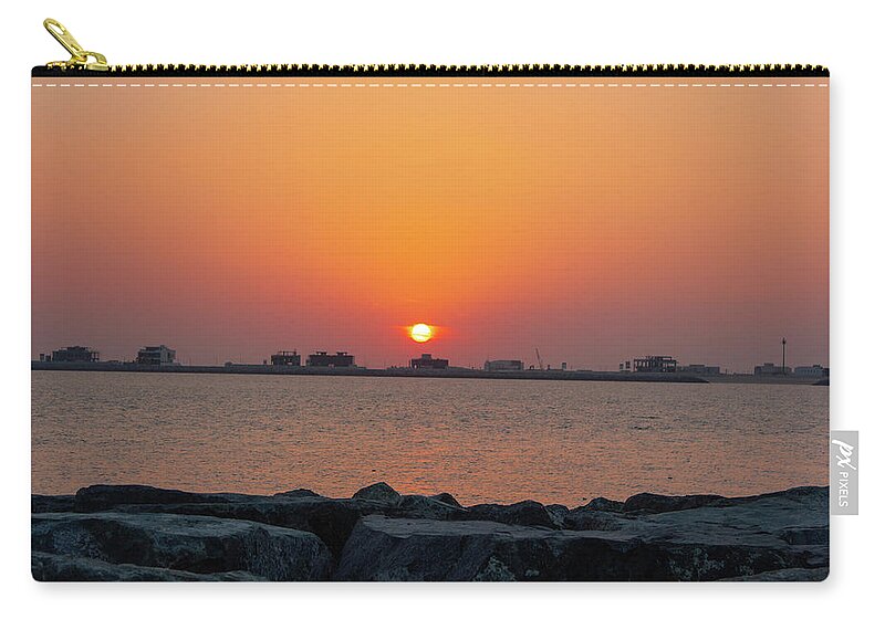 Sunset Landscape Zip Pouch featuring the photograph Pier Sunset #2 by Rocco Silvestri