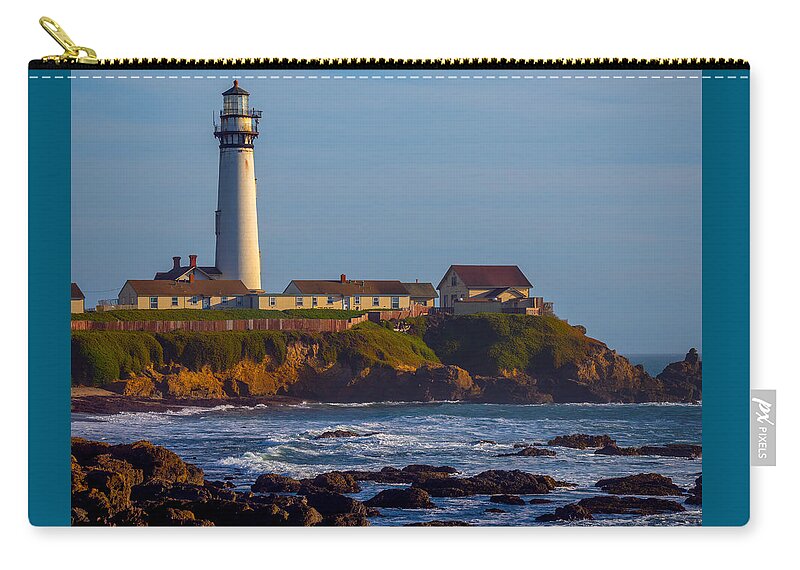 Pigeon Point Lighthouse Zip Pouch featuring the photograph Pigeon Point Lighthouse #1 by Derek Dean